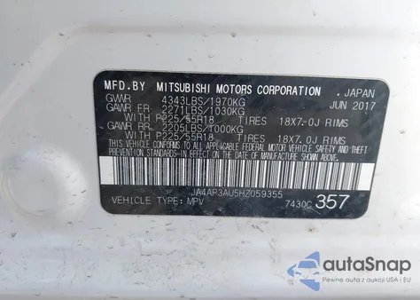 2017 Mitsubishi Outlander Sport 2.0 Le from USA, damaged, VIN JA4AP3AU5HZ059355